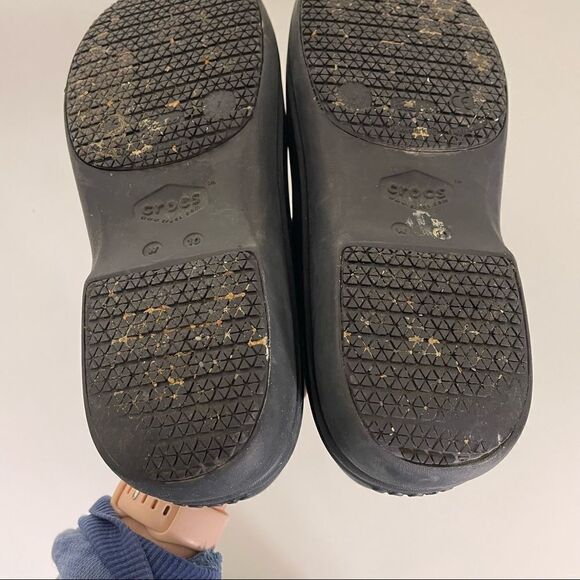 CROCS Black Rubber Enclosed Slip On Clog Shoes - Picture 8 of 9